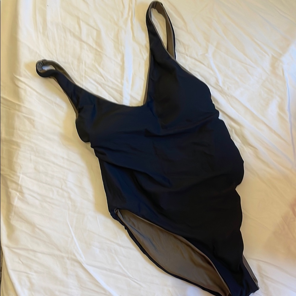 BECCA Reversible Gold/Black One-Piece Swimsuit